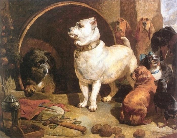 Landseer, Edwin Henry Alexander and Diogenes Norge oil painting art